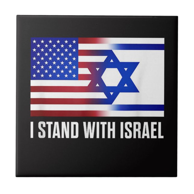 Ich stehe mit Israel patriotisch Fliese (Vorderseite)