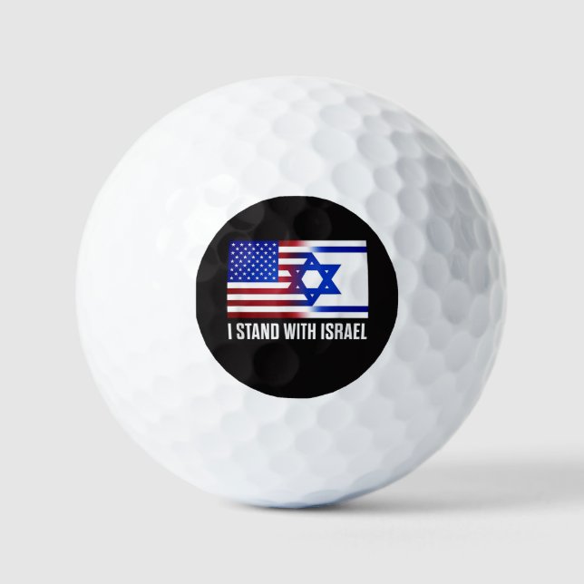 Ich stehe mit Israel patriotisch Golfball (Vorderseite)