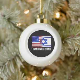 Ich stehe mit Israel patriotisch Keramik Kugel-Ornament