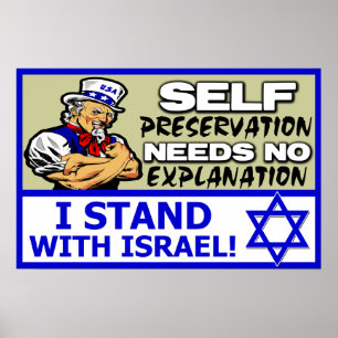 Ich stehe mit Israel! Poster