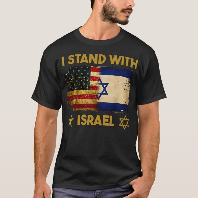 Ich stehe mit Israel Shirt da, das ich mit Israel  (Vorderseite)