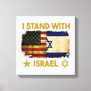 Ich stehe mit Israel Shirt da, das ich mit Israel Leinwanddruck