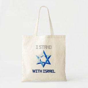 Ich stehe mit Israel, unterstütze Israel Tragetasche