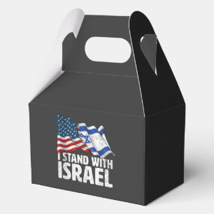 Ich stehe mit Israel USA Amerikanische Flagge Geschenkschachtel