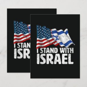Ich stehe mit Israel USA Amerikanische Flagge Karte
