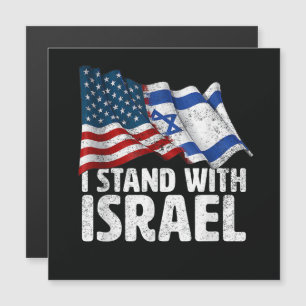 Ich stehe mit Israel USA Amerikanische Flagge Magnetkarte
