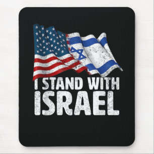 Ich stehe mit Israel USA Amerikanische Flagge Mousepad