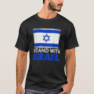 Ich stehe mit Israel USA Flag Funny Patriotic Gesc T-Shirt