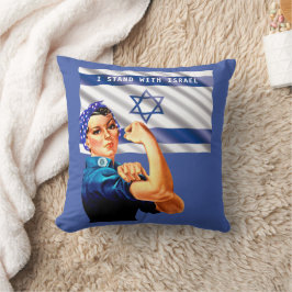 Ich stehe mit Israel Vintag Rosie & Flag Kissen