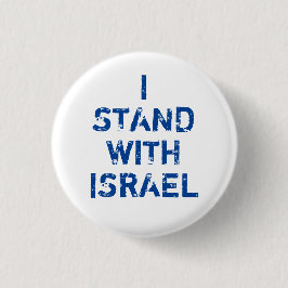 Ich stehe mit Israel weißer, blauer, bedrückter Te Button