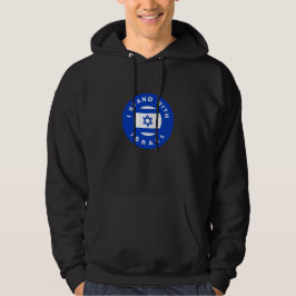 Ich stehe mit Israel-Zoll-Text und -Flagge Hoodie