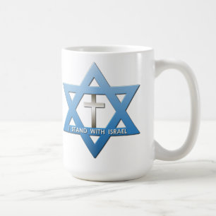 Ich stehe mit Israelchristlichem Querdavidsstern Kaffeetasse
