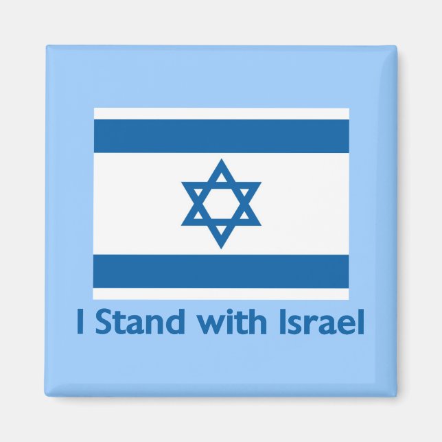 Ich stehe mit israelischen Geschenken und T-Shirts Magnet (Vorne)