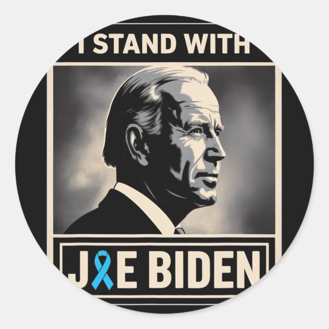 Ich stehe mit Joe Biden Runder Aufkleber (Vorderseite)