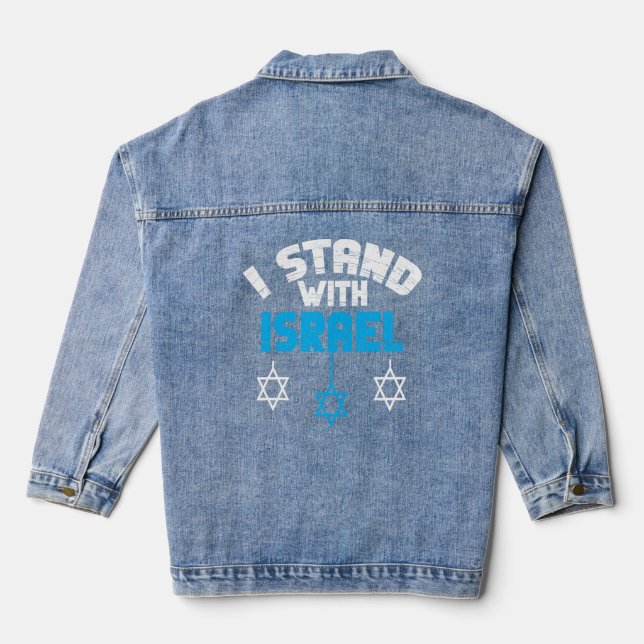 Ich stehe mit jüdischen Geschenken Israels Jeansjacke (Rückseite)