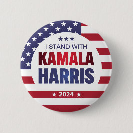 Ich stehe mit Kamala Harris Blue Red 2024 Button