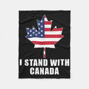 Ich stehe mit Kanada Amerika kanadische US-Flagge Fleecedecke