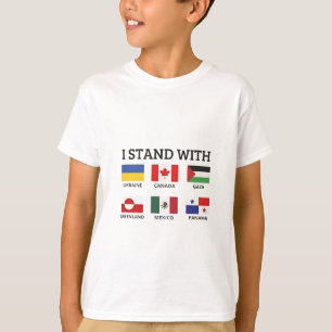 Ich stehe mit Kanada Mexiko Gaza Ukraine T-Shirt