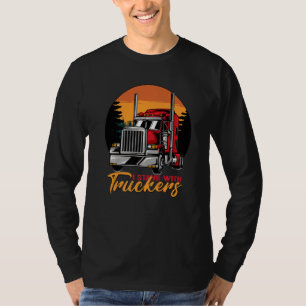 Ich stehe mit LKW-Fahrer-Freiheitsverbund T-Shirt