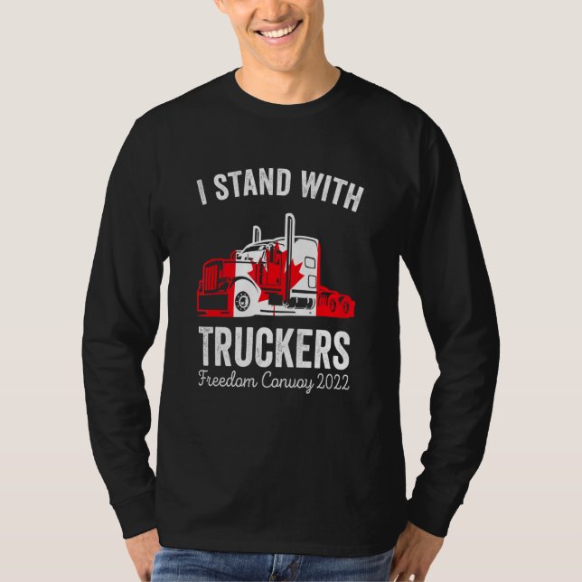 Ich stehe mit LKWs Trucker Support Freedom Conv T-Shirt (Vorderseite)