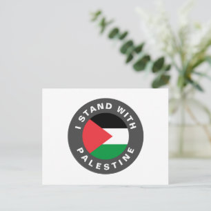 Ich stehe mit Palästina-Kundentext und -Flagge Postkarte