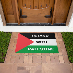 Ich stehe mit Palästina-Zoll-Text Palästina-Flagge Fußmatte