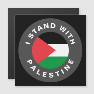 Ich stehe mit palästinensischer Flagge schwarz Mag Magnetkarte