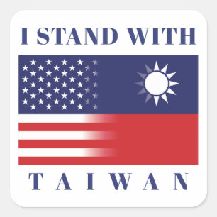 Ich stehe mit Taiwan Quadratischer Aufkleber