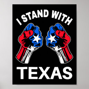 Ich stehe mit Texas Funny Texas Flag Texan Pride B Poster