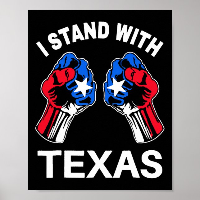 Ich stehe mit Texas Funny Texas Flag Texan Pride B Poster (Vorne)