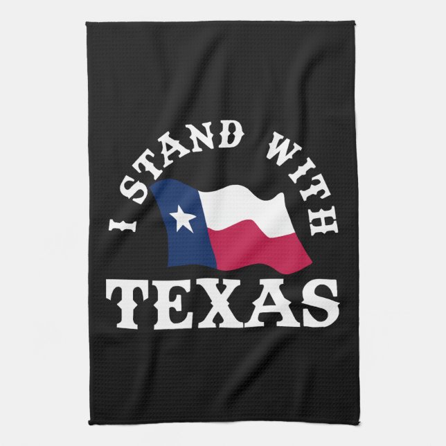 Ich stehe mit Texas Geschirrtuch (Vertikal)
