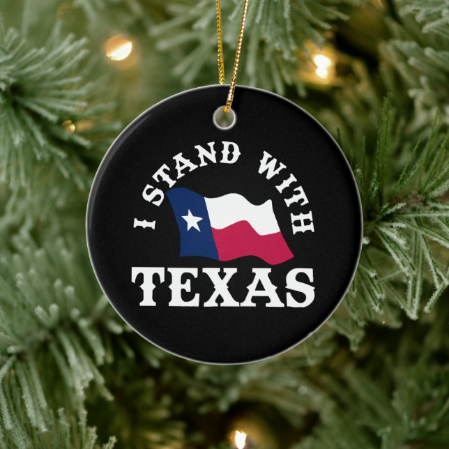 Ich stehe mit Texas Keramik Ornament (Baum)