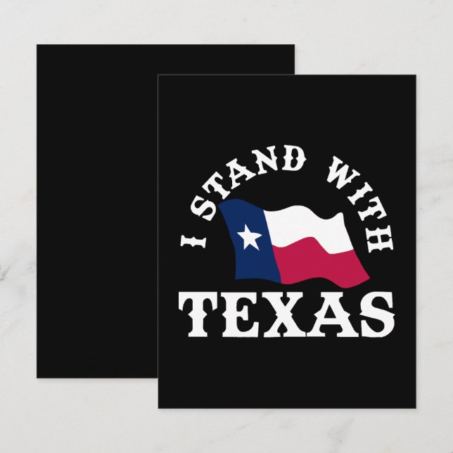 Ich stehe mit Texas Mitteilungskarte (Vorne/Hinten)