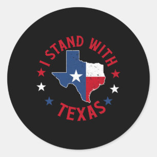 Ich stehe mit Texas Runder Aufkleber
