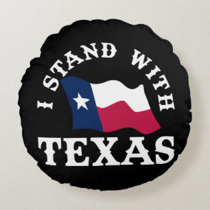 Ich stehe mit Texas Rundes Kissen