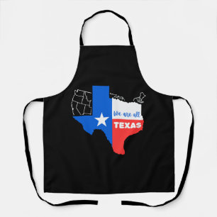 Ich stehe mit Texas Schürze