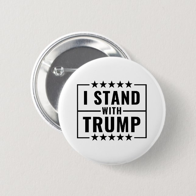 Ich stehe mit Trump 2024-Zeichen Button (Vorne & Hinten)