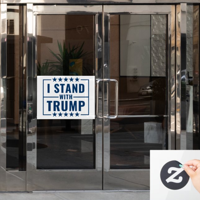 Ich stehe mit Trump 2024-Zeichen Fensteraufkleber (Büro Tür)