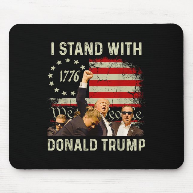 Ich stehe mit Trump Funny Trump 2024 Mousepad (Vorne)