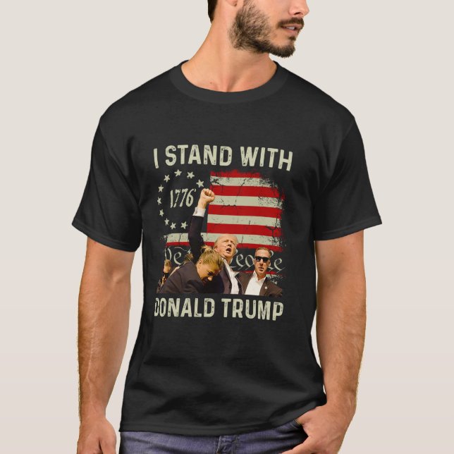 Ich stehe mit Trump Funny Trump 2024 T Shirt (Vorderseite)