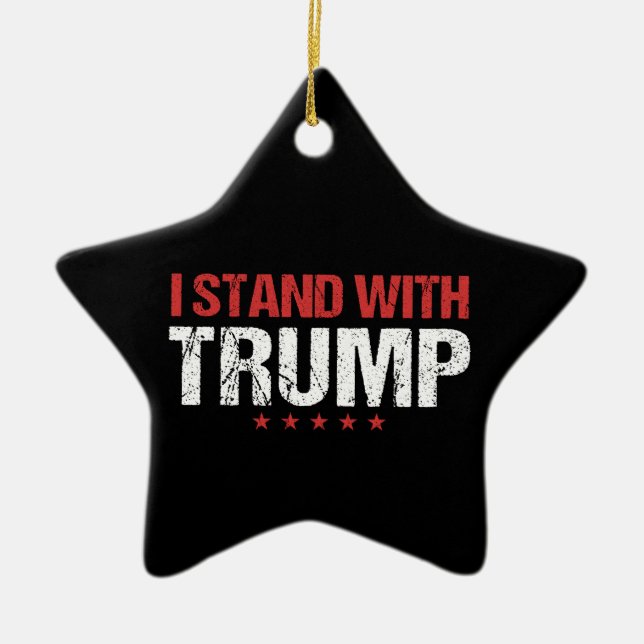 Ich stehe mit Trump Keramik Ornament (Vorne)