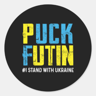 Ich stehe mit Ukaine, stoppt Putin Ukraine Ukraine Runder Aufkleber