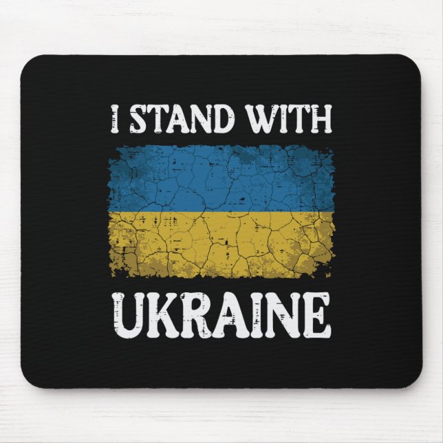 Ich stehe mit Ukraine bedrängte Flagge Unterstützu Mousepad (Vorne)