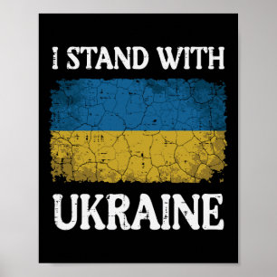 Ich stehe mit Ukraine bedrängte Flagge Unterstützu Poster