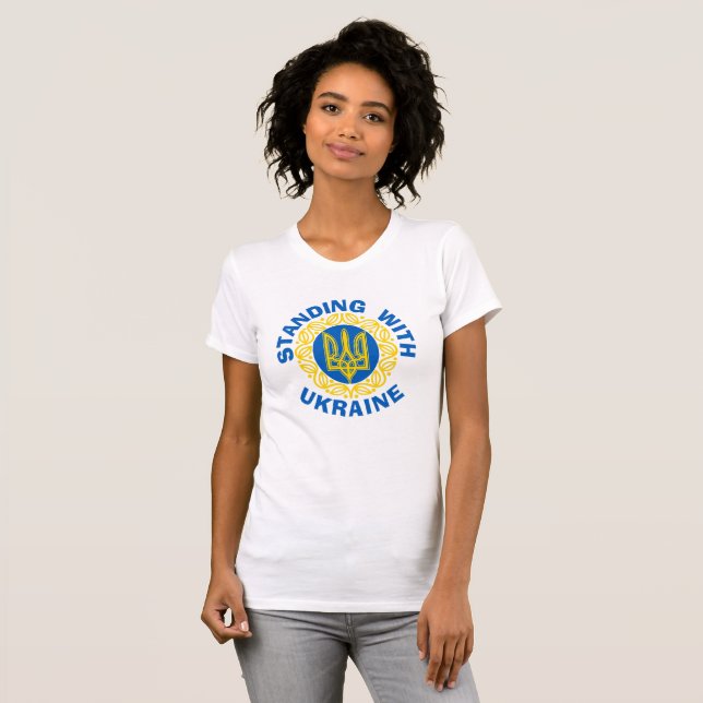 ICH STEHE MIT UKRAINE Fine Jersey Women's T - Shir T-Shirt (Vorne ganz)