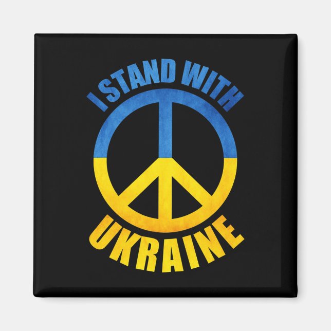 Ich stehe mit Ukraine Friedenssymbol  Magnet (Vorne)