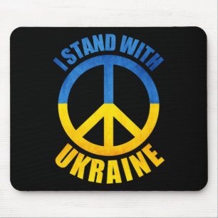 Ich stehe mit Ukraine Friedenssymbol Mousepad