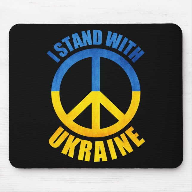 Ich stehe mit Ukraine Friedenssymbol  Mousepad (Vorne)