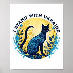 Ich stehe mit Ukraine Katze Floral Ukraine Starke  Poster