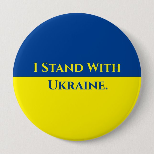 ICH STEHE MIT UKRAINE Round Button, riesig, 4 Zoll Button (Vorderseite)